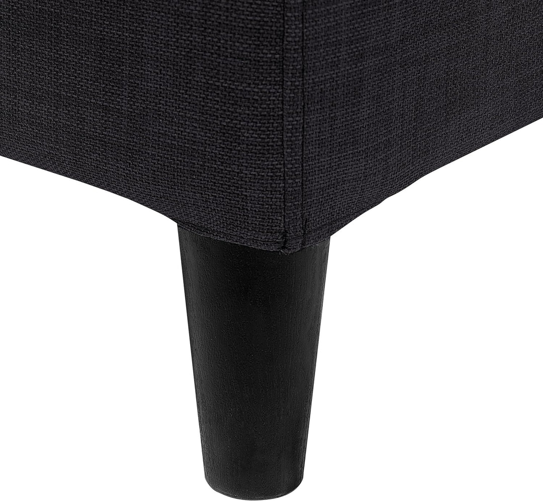 Abziehbarer Bezug für Bett FITOU Polsterbezug schwarz 180 x 200 cm