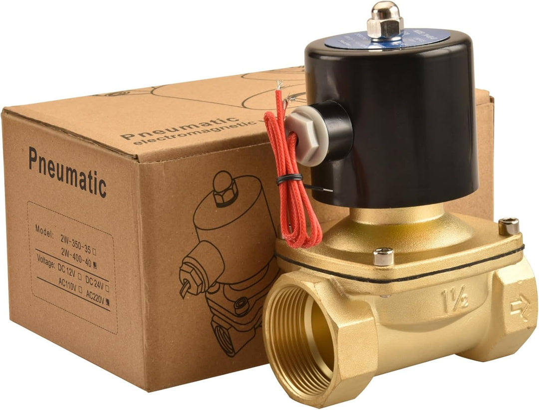 Heschen Elektrisches Magnetventil aus Messing, 2W-400-40, 1-1/2 Zoll, AC 220V, direktes Wasser, norm