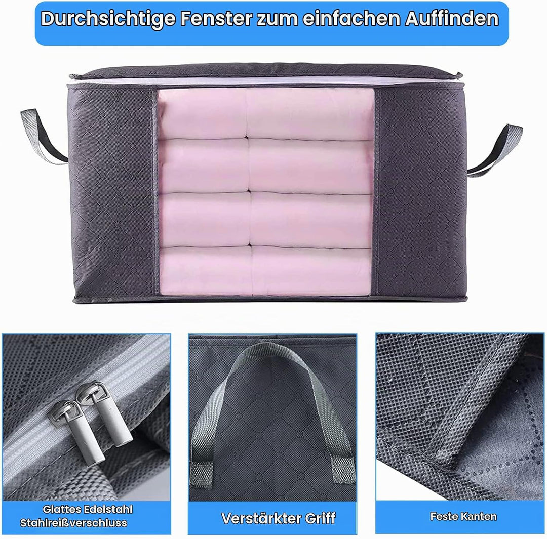 Withosent 6 Stück 90L Grosse Aufbewahrungstasche Schrank Organizer Set, Faltbare Kleideraufbewahrung