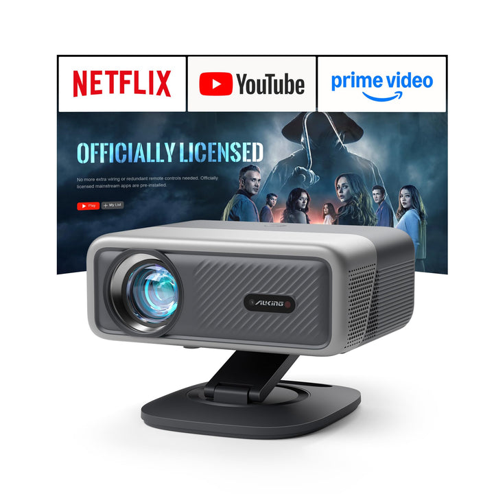 Smart Beamer 4K 【Offiziell APPs & Dolby Audio】4000 ANSI LED Video Projektor, Autofokus & Trapezkorre