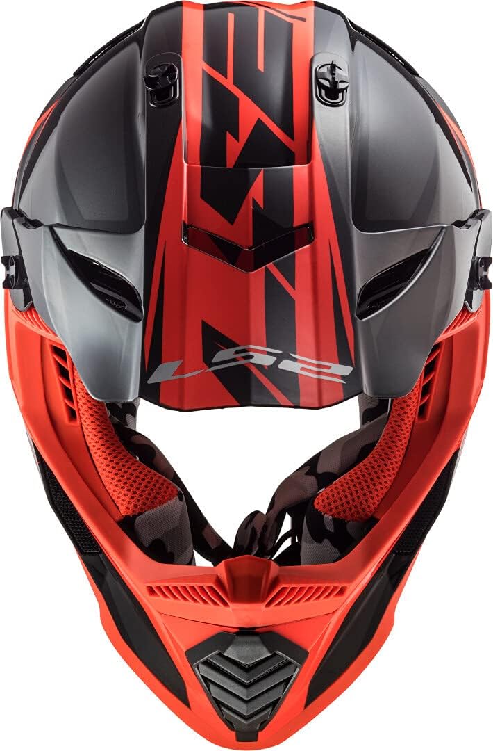 LS2 Herren Fast Evo Roar Motorradhelm, Mattschwarz rot, XS