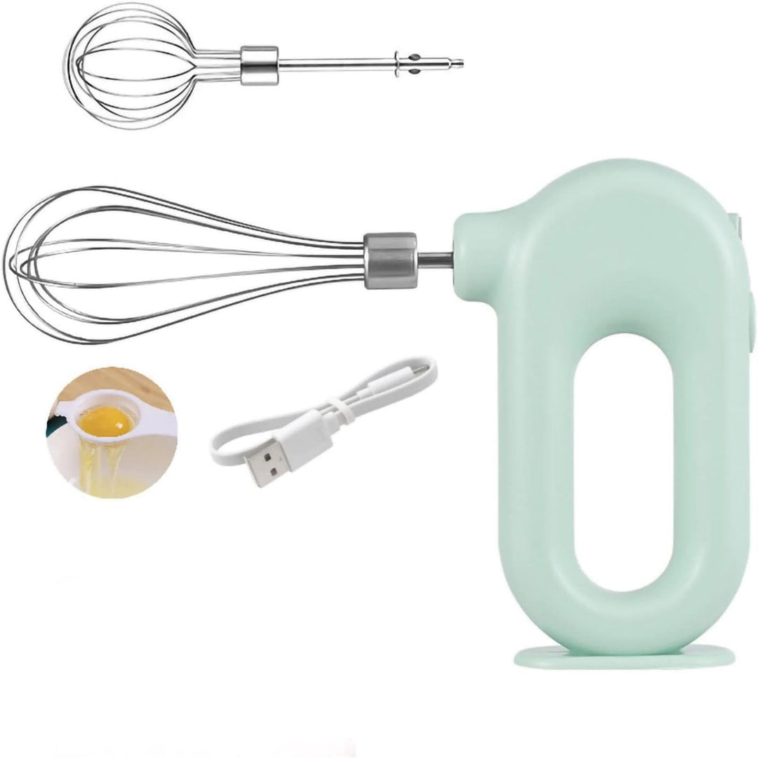 Elektrischer Handmixer, 1500mAh Wiederaufladbar Elektrischer Schneebesen, 4 Gang Einstellbarer Kabel