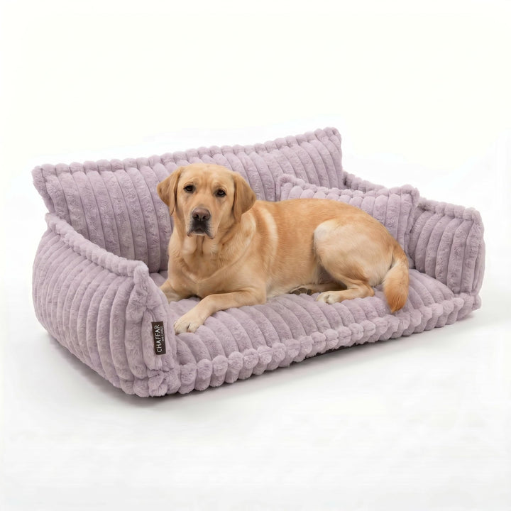 Hundesofa Chaffar Hundebett | Orthopädische Matratze | Moderner Stil | Cord-Design Grössen (Zartrosa