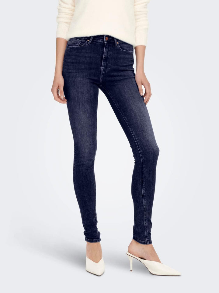 ONLY Damen Onlpaola Hw Sk DNM Tai Jeans, Dark Blue Denim