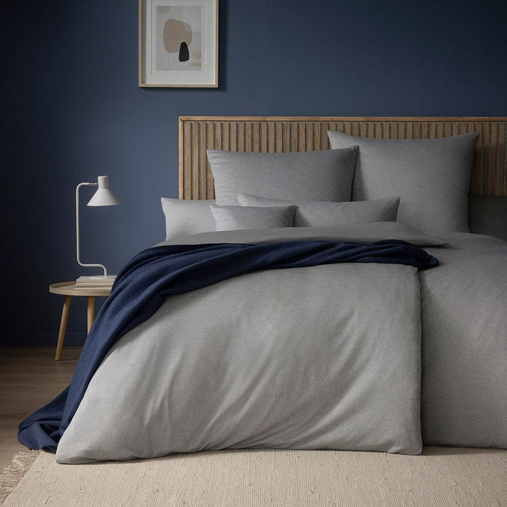 ESTELLA Bettwäsche Takoma | Grau | 135x200 + 80x80 cm | bügelfreie Interlock-Jersey-Qualität | pfleg