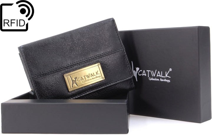 Catwalk Collection Handbags - Leder - Geldbörse/Damenbörse/Geldbeutel mit Geschenkbox - RFID - Victo