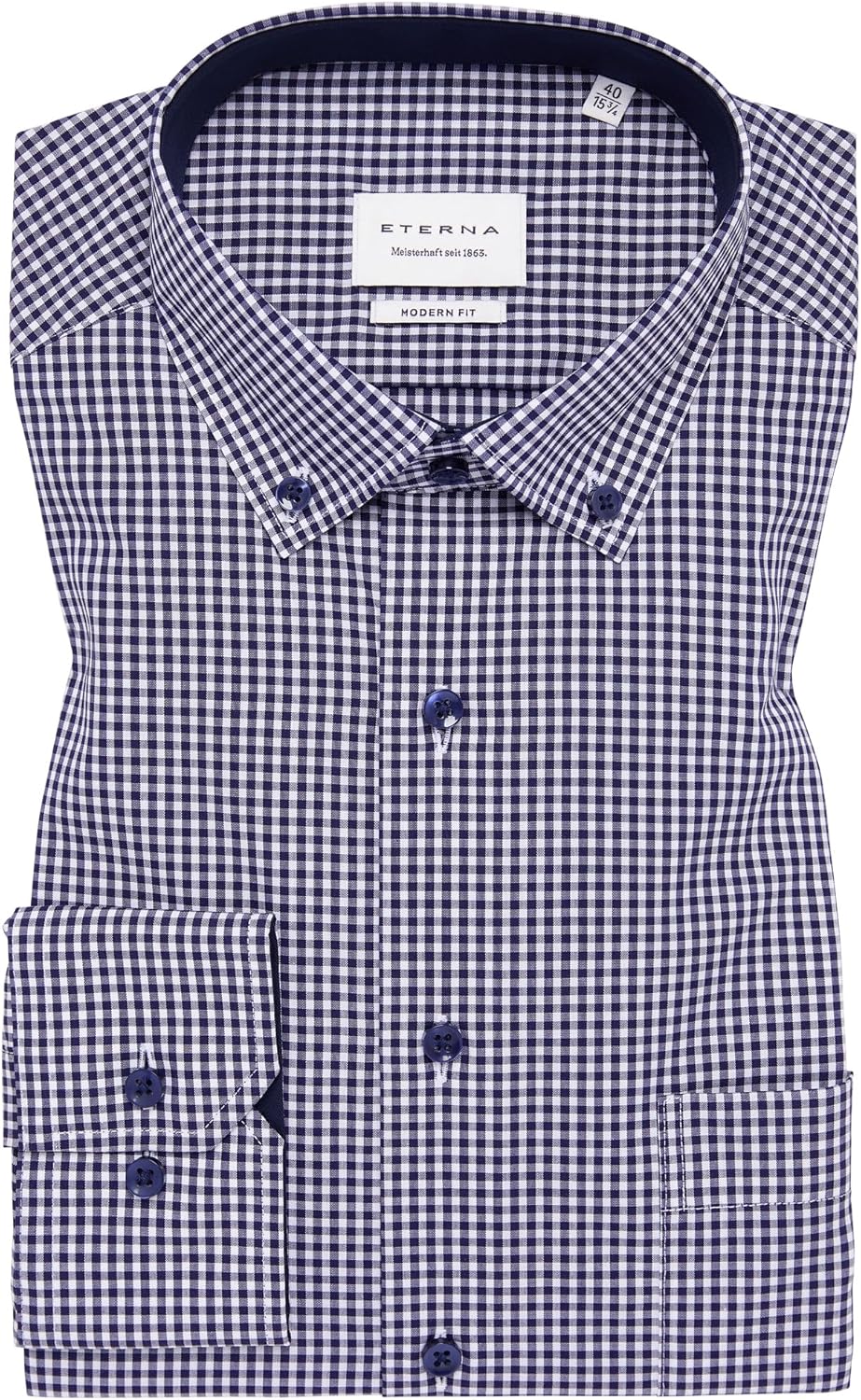 ETERNA Male Shirt unifarben 41 Dunkelblau, 41 Dunkelblau