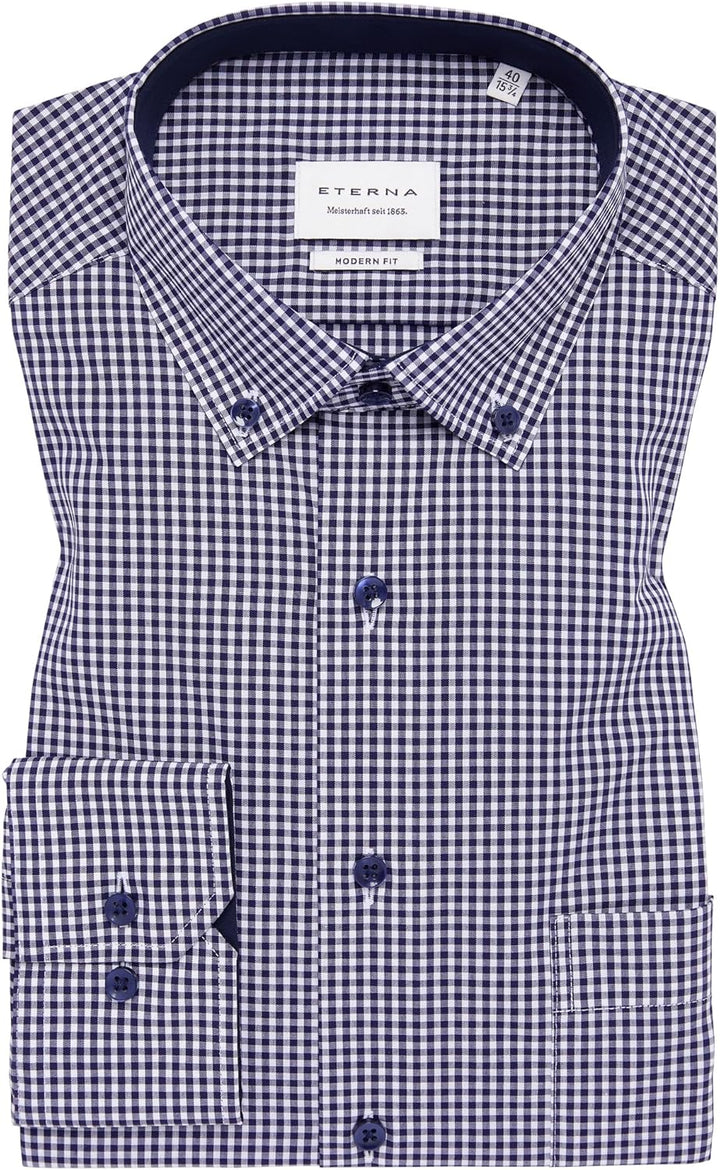 ETERNA Male Shirt unifarben 41 Dunkelblau, 41 Dunkelblau