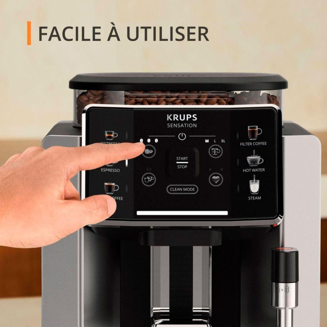 Machine à café à grain Krups Sensation EA910E10 1450 W Argent