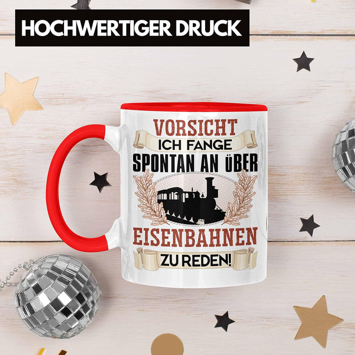 Trendation - Eisenbahner Tasse Geschenk für Modelleisenbahn-Fans Geschenkidee Ich Fange Spotan An Üb