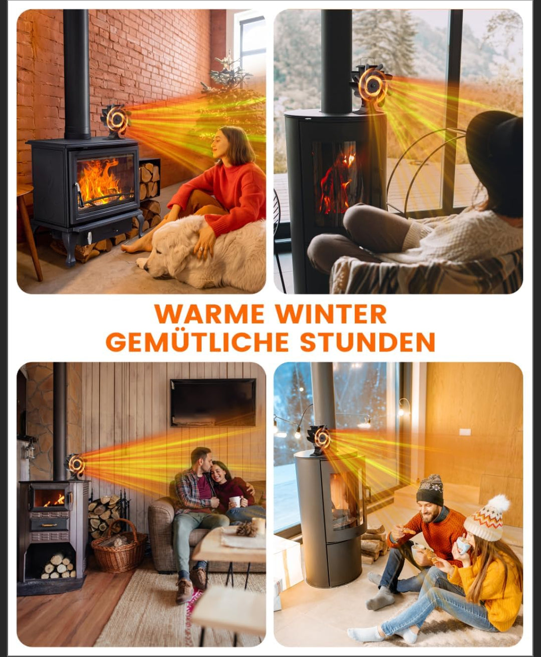Signstek Ofenventilator Kaminventilator Öfen ohne Strom für Kamin Kaminöfen, kamin ventilator für Ho