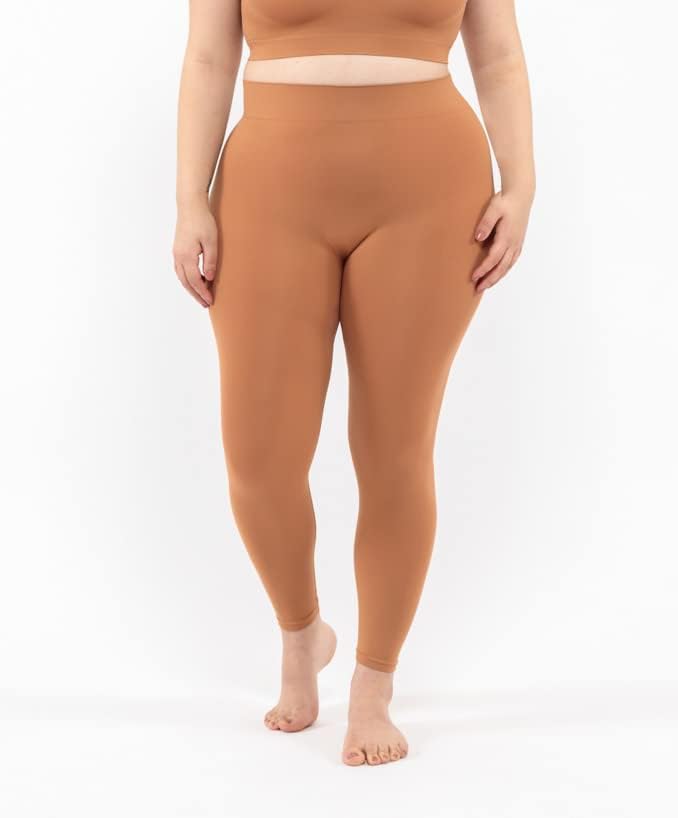 LEELA LAB Leggings Damen Grosse Grössen, Basic Line, Bequem und Vielseitig, aus weicher Mikrofaser m