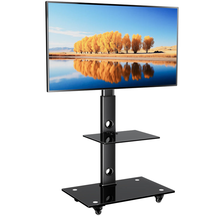BONTEC TV-Ständer mit Rollen für 30-70 Zoll Plasma-/LCD-/LED-Bildschirme bis 40 kg, 6 Höhenverstellu