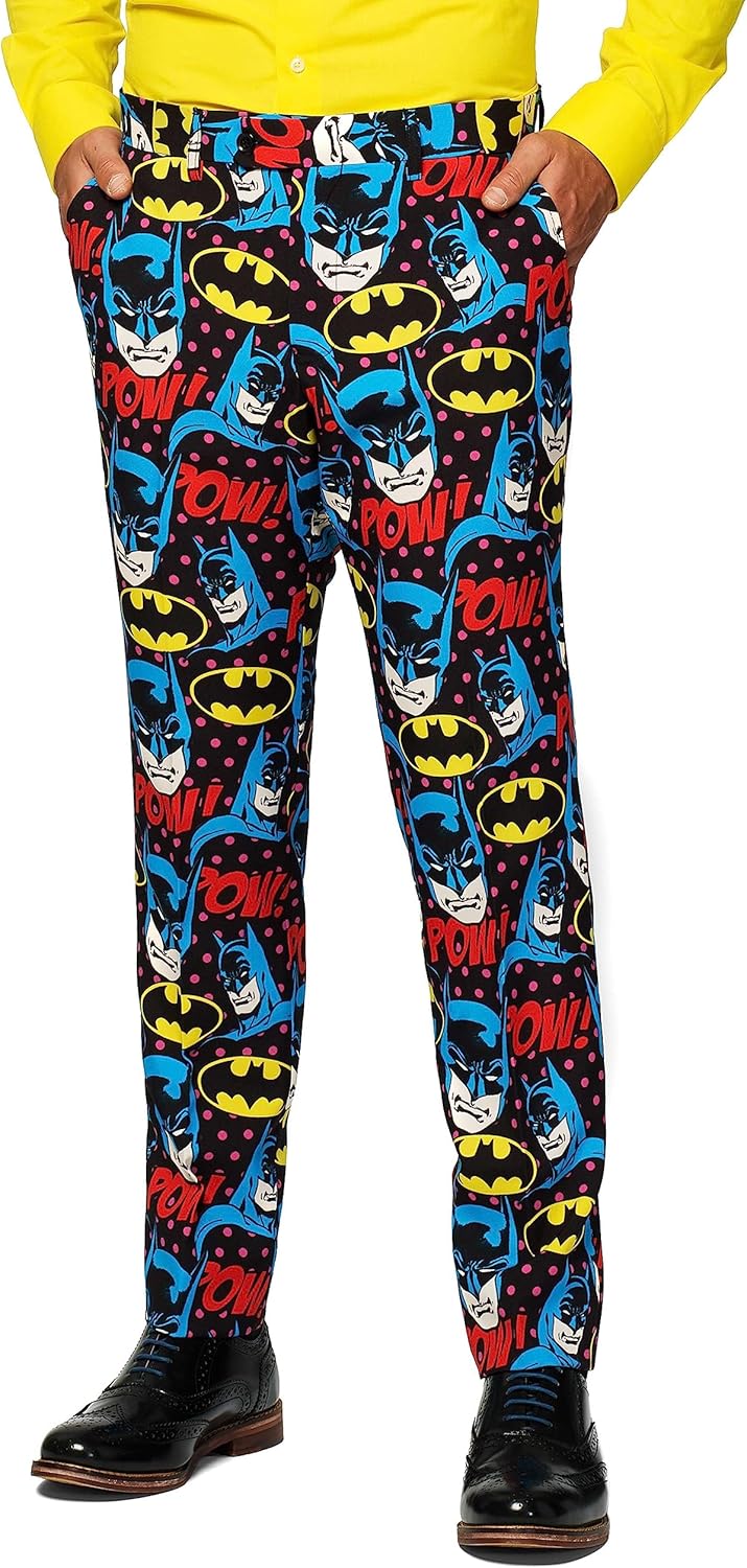 OppoSuits Herren The Joker Kostüm - DC Comics Anzug - Slim Fit – Mit Krawatte 60 Mehrfarbig, 60 Mehr