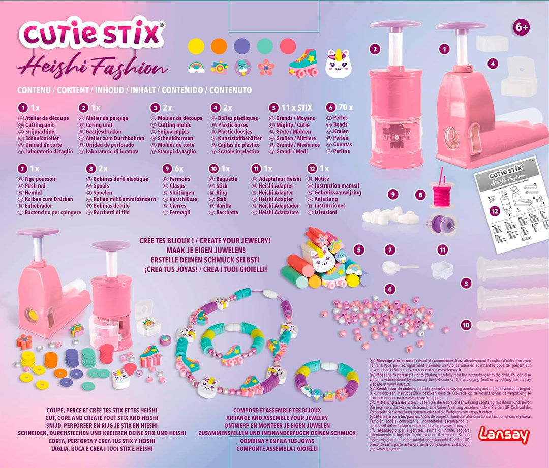 Lansay | Cutie STIX – HEISHI Fashionista | 3‑in‑1 sieradenset met snij‑ &amp; boormal, stix en heishi kr