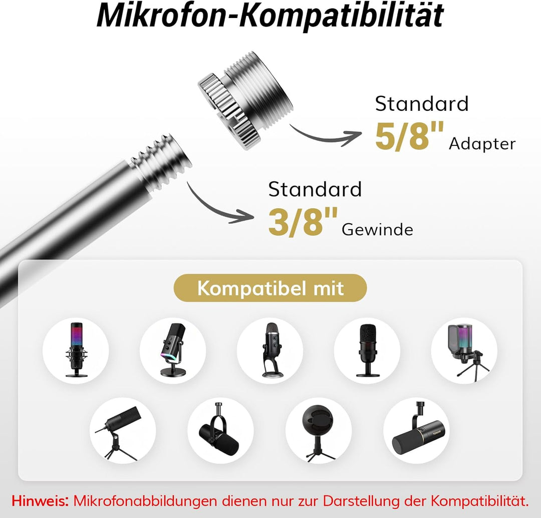 TONOR Isolationsschild-Paket für Mikrofon, hochdichter, Saugfähiger Schaumstoffschutz mit Pop-Filter