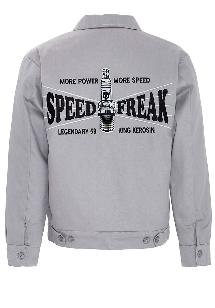 King Kerosin Worker-Jacke mit Rückenstickerei Speed Freak Herren Langarm Blousonjacke casual regular