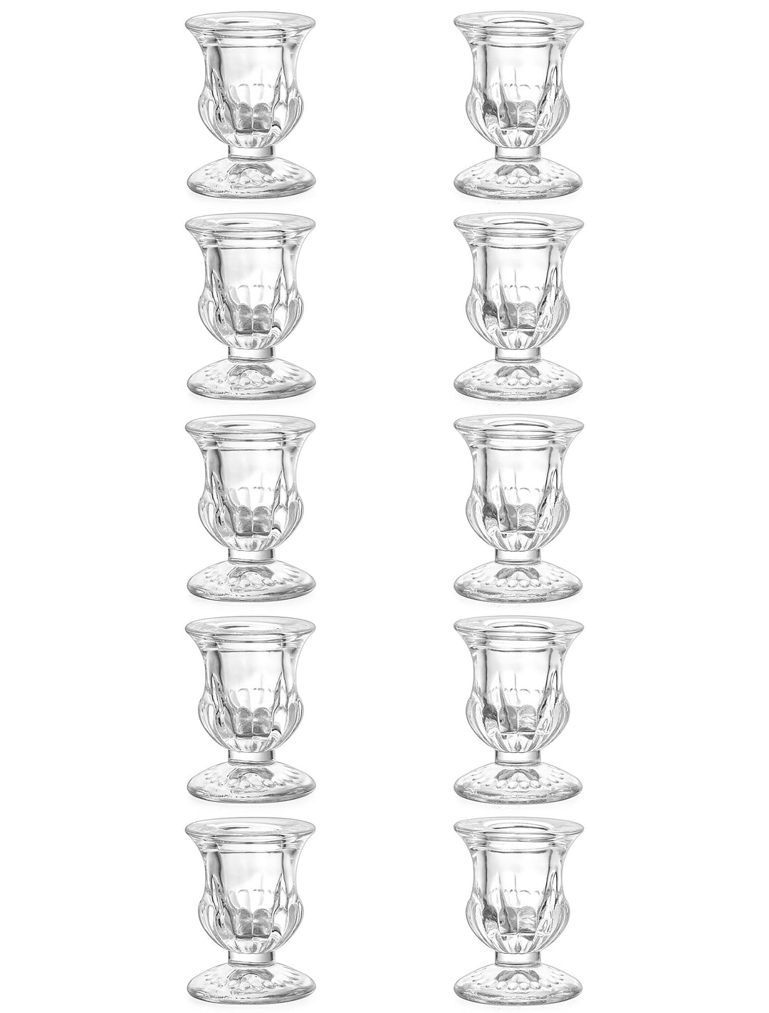 Romadedi Kerzenhalter Kerzenständer Glas 10er - Klein Kerzen Ständer Set für Stabkerze Spitzkerzen f