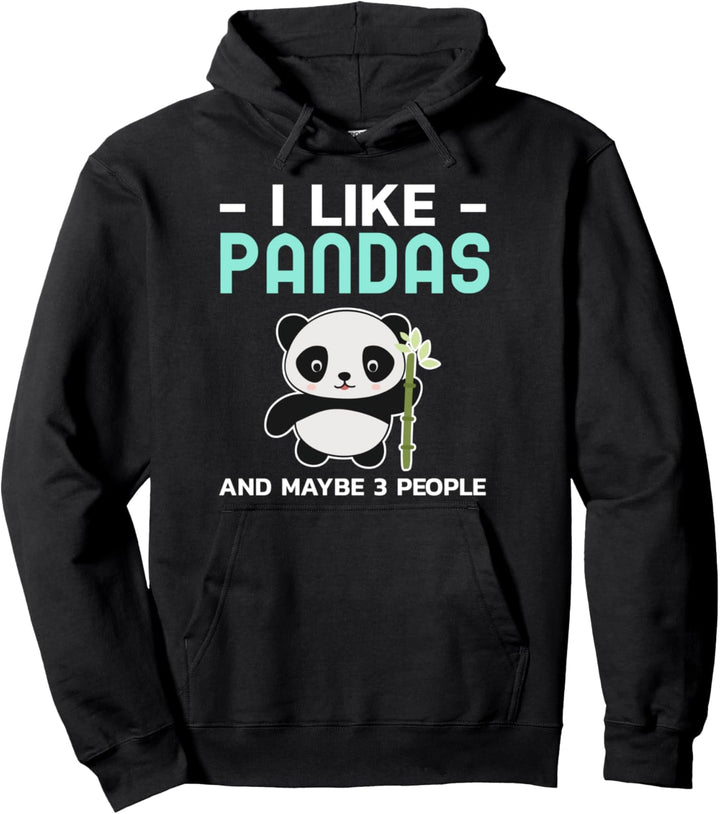 Ich mag Pandas und vielleicht 3 Leute Lustiger Panda Kinder Männer Frauen Pullover Hoodie