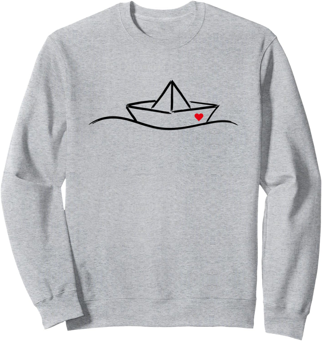 Papierboot Meer Papierschiffchen Urlaub Reisen Sweatshirt