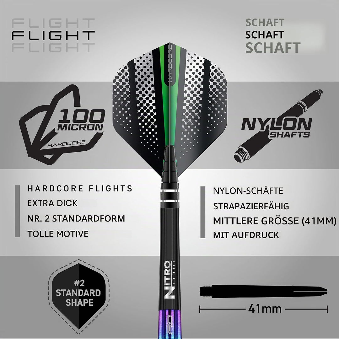 RED DRAGON Razor Edge Series Softip Dartpfeile Tungsten Profi Steel Darts mit Flights und Schäfte 18