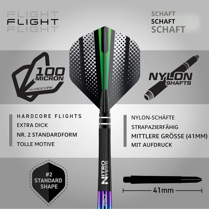 RED DRAGON Razor Edge Series Softip Dartpfeile Tungsten Profi Steel Darts mit Flights und Schäfte 18