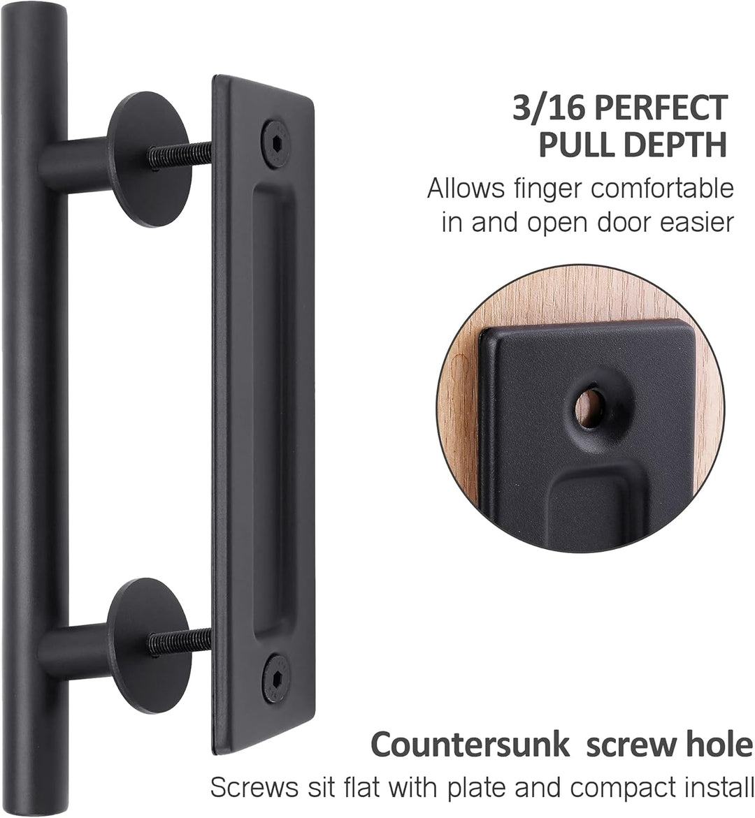Lpraer 30CM Schiebetüren Griff Schwarze Scheunentorgriff Schiebetür zieht-Griff Schiebe Türgriff Küc