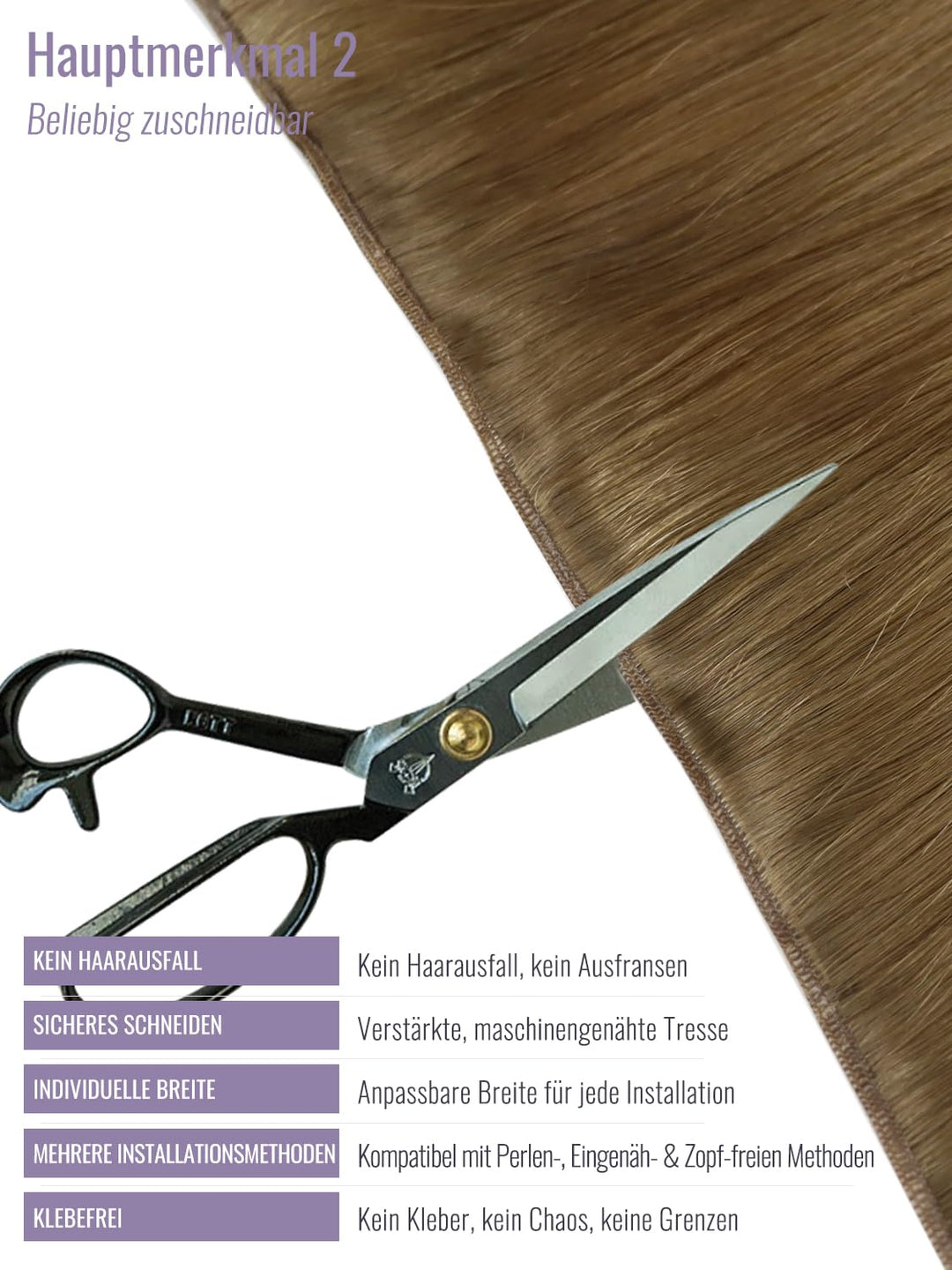 Fshine Echthaar Tressen 40 cm Haartressen Echthaar zum Einnähen 5 0g Ultradünn Genie Weft Extensions