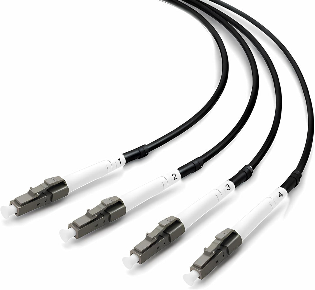 DINIC LWL Outdoor-Kabel 4 Fasern OM4, 50µ, LC/LC, Aussenkabel (200m, schwarz) 200m schwarz, 200m sch
