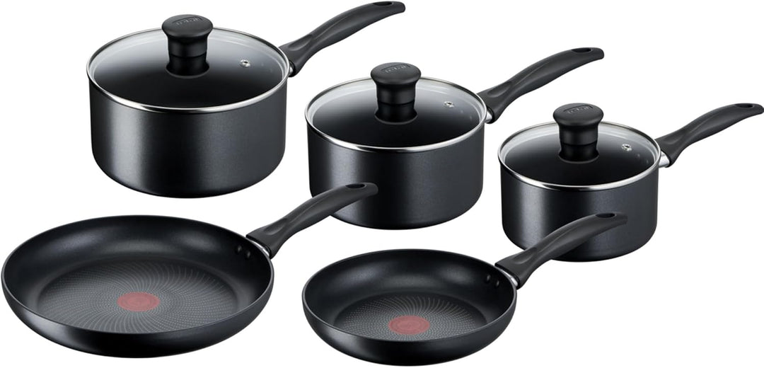 Tefal Induktion Antihaft-Kochgeschirr-Set, 5-teilig, Schwarz (G155S544) 5 pc set, 5 pc set