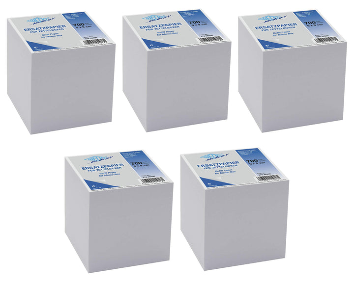 WEDO 5X Zettelbox Ersatzpapier weiss