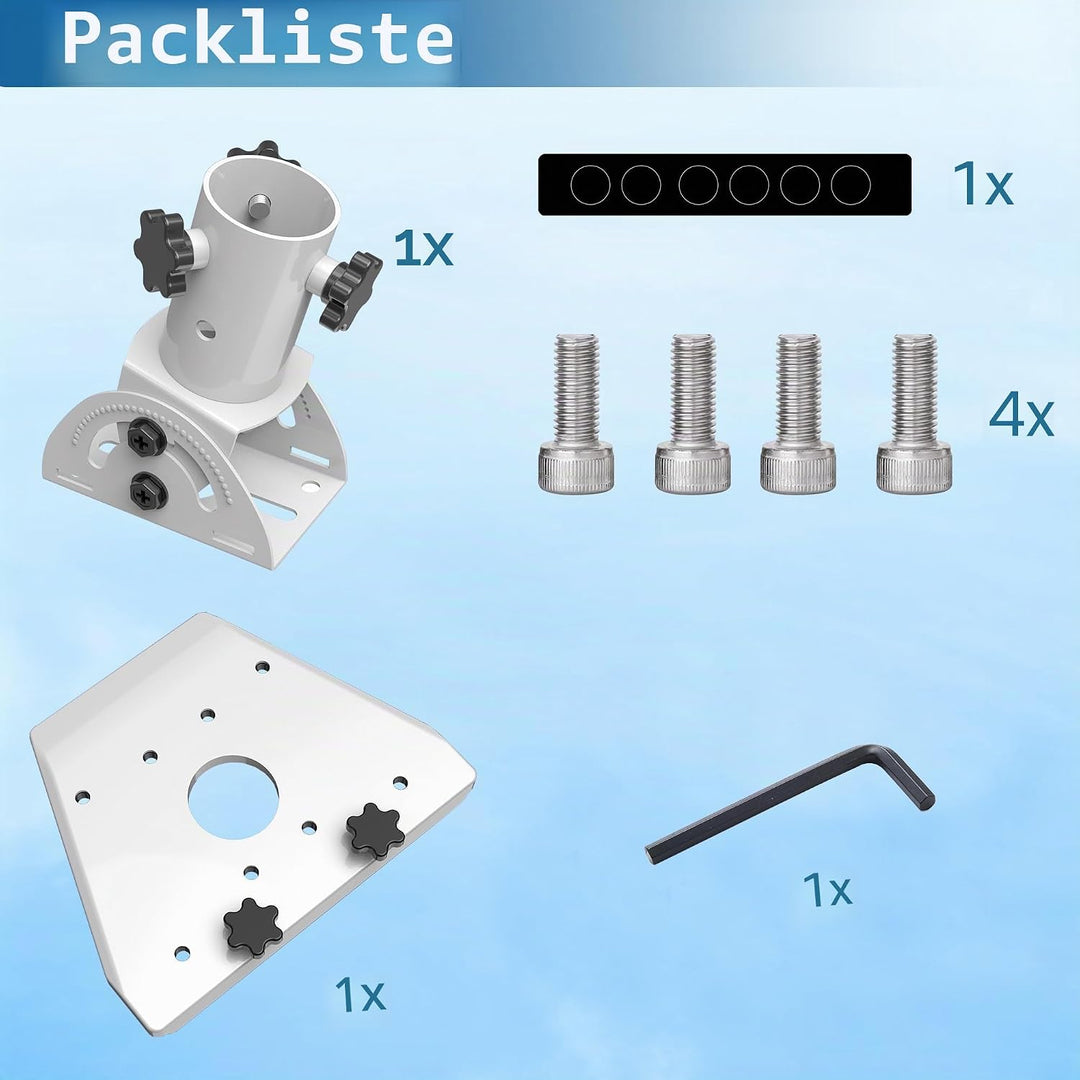 Starlink Gen 3 Rohradapter, werkzeugloser 360° drehbarer Masthalterungsadapter, Aluminiumlegierung S