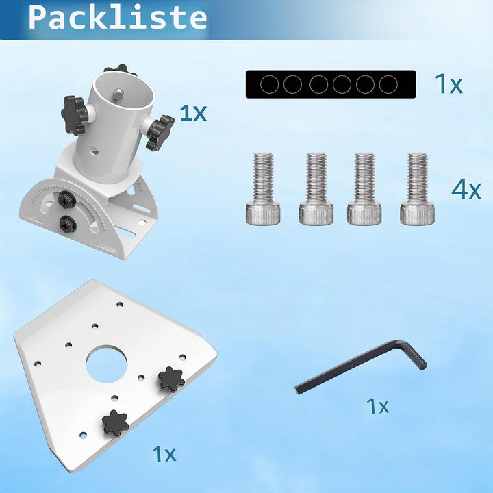 Starlink Gen 3 Rohradapter, werkzeugloser 360° drehbarer Masthalterungsadapter, Aluminiumlegierung S
