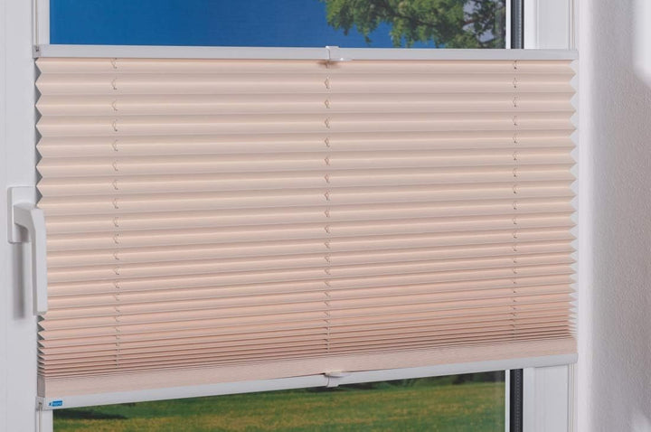 K-home Klemmfix-Plissee Palma Creme 90 x 130 cm +++Verdunklung+++ 90 x 130 cm Creme, 90 x 130 cm Cre