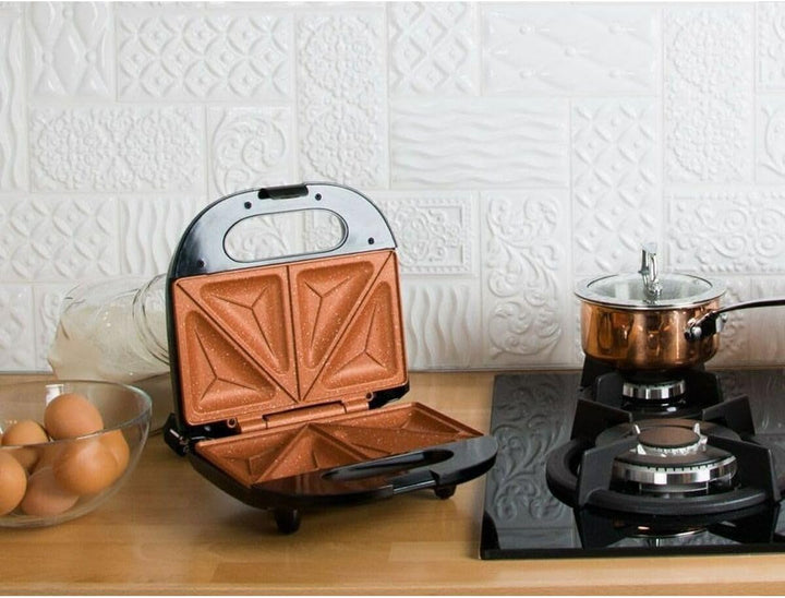 eldom ST11 Ruddy Duo Sandwichmaker | Sandwichgrill für dreieckige Toasts | mit Anti-Haft-Beschichtun