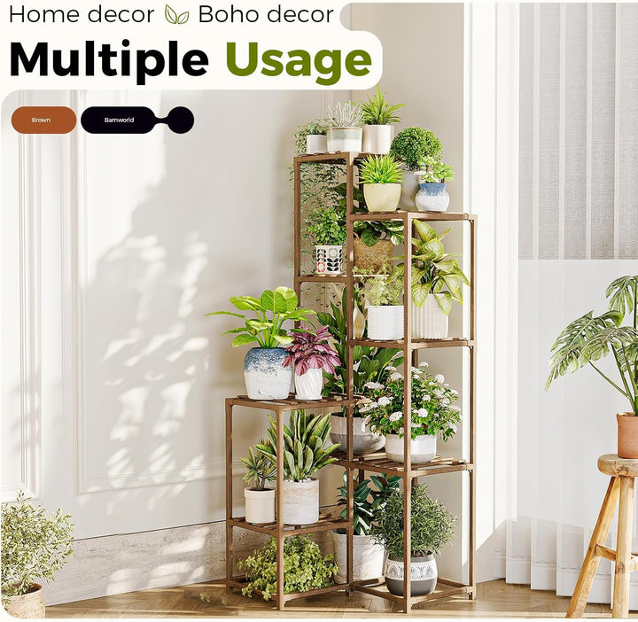 Bamworld Hoher Pflanzenständer Indoor Outdoor Ecke Grosses Regal Pflanzenregale Pflanzenhalter für W