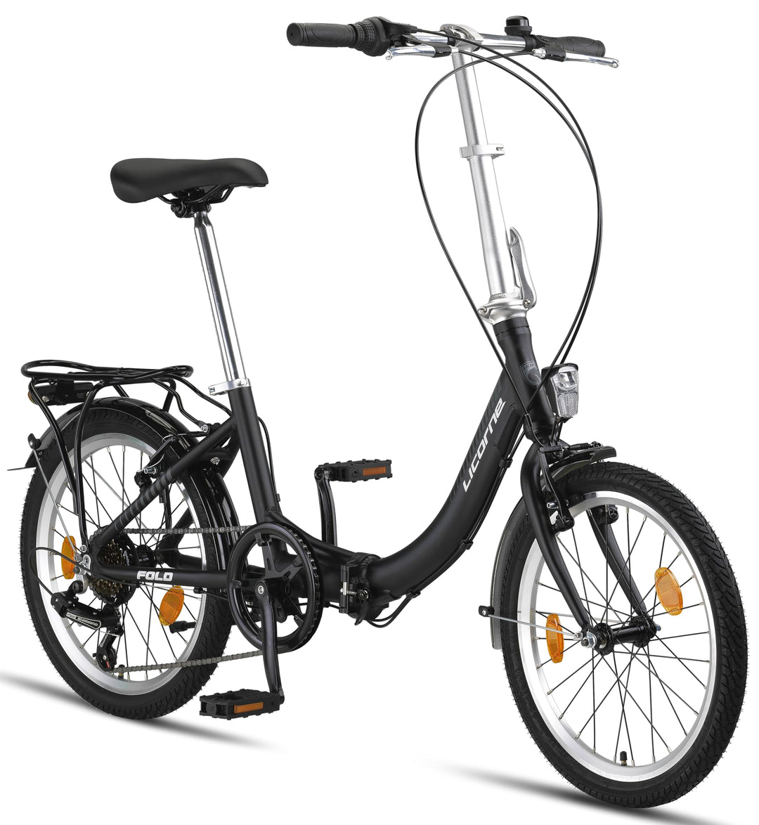 Licorne Bike Fold Premium Klapprad Aluminium 6 Gang Shmano Kettenschaltung Quick-Fold-System Klappfa