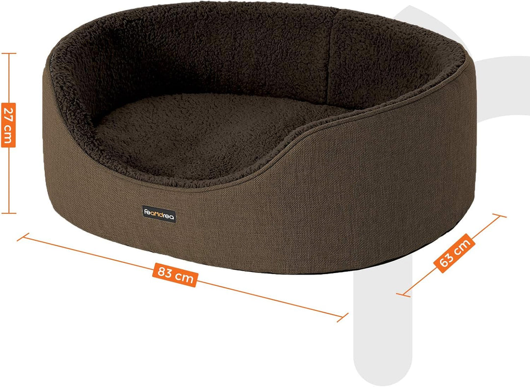 Feandrea Hundebett, Hundekorb, Wendekissen, 83 x 63 x 27 cm, braun PGW032K01 Braun L 83 x B 63 x H 2