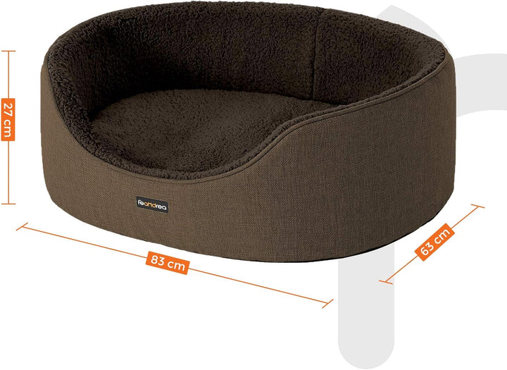 Feandrea Hundebett, Hundekorb, Wendekissen, 83 x 63 x 27 cm, braun PGW032K01 Braun L 83 x B 63 x H 2