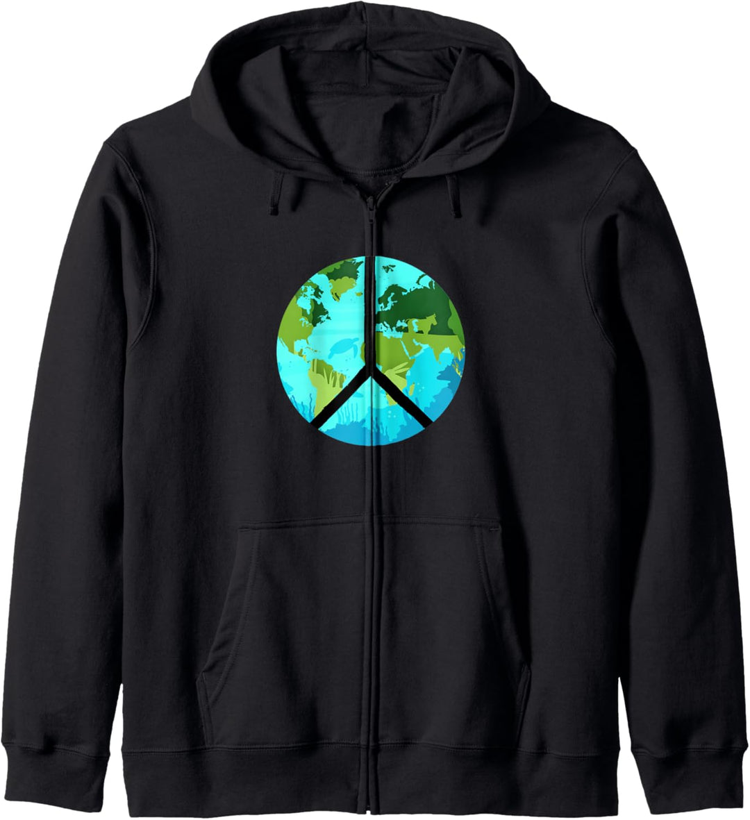 Tag der Erde, Weltfrieden, Umweltfriedenszeichen, Hippie Kapuzenjacke