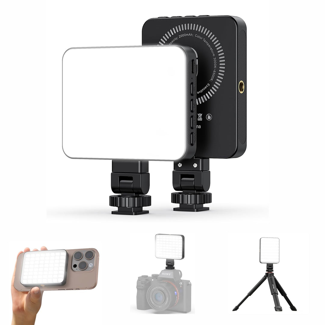 VRIG FD-128 Selfie Licht Handy, 128LED wiederaufladbare kalte Boot Clip1/4 Schraubenlöcher, 3000K–65