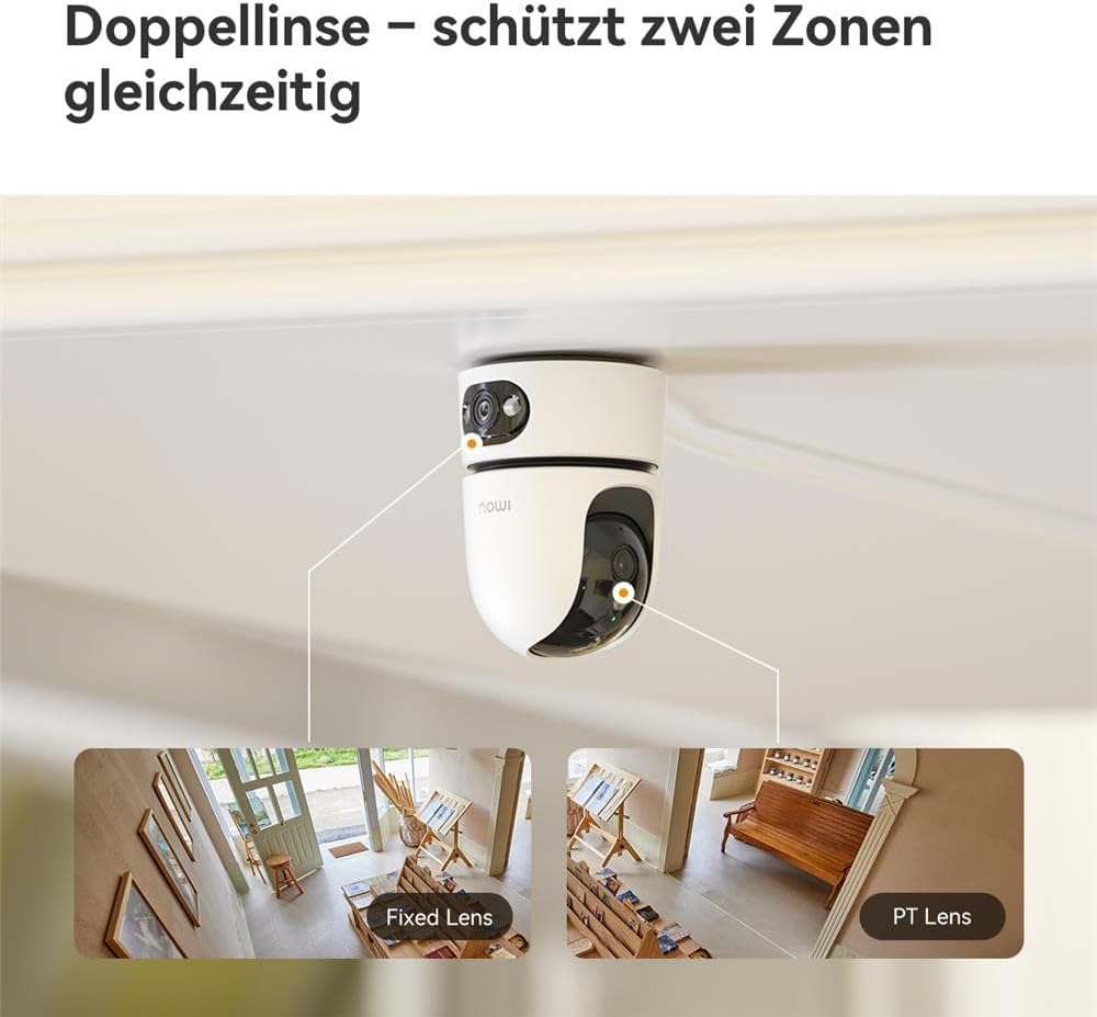 Imou Ranger Dual Pro 3MP+3MP WLAN Innenkamera mit 2 Objektiven, 360° PTZ, Dualband WiFi 6, Vollfarb-