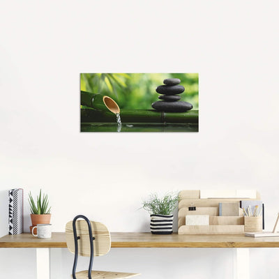 ARTland Wandbild Alu Verbundplatte für Innen & Outdoor Bild 60x30 cm Wellness Zen Stein Fotografie G