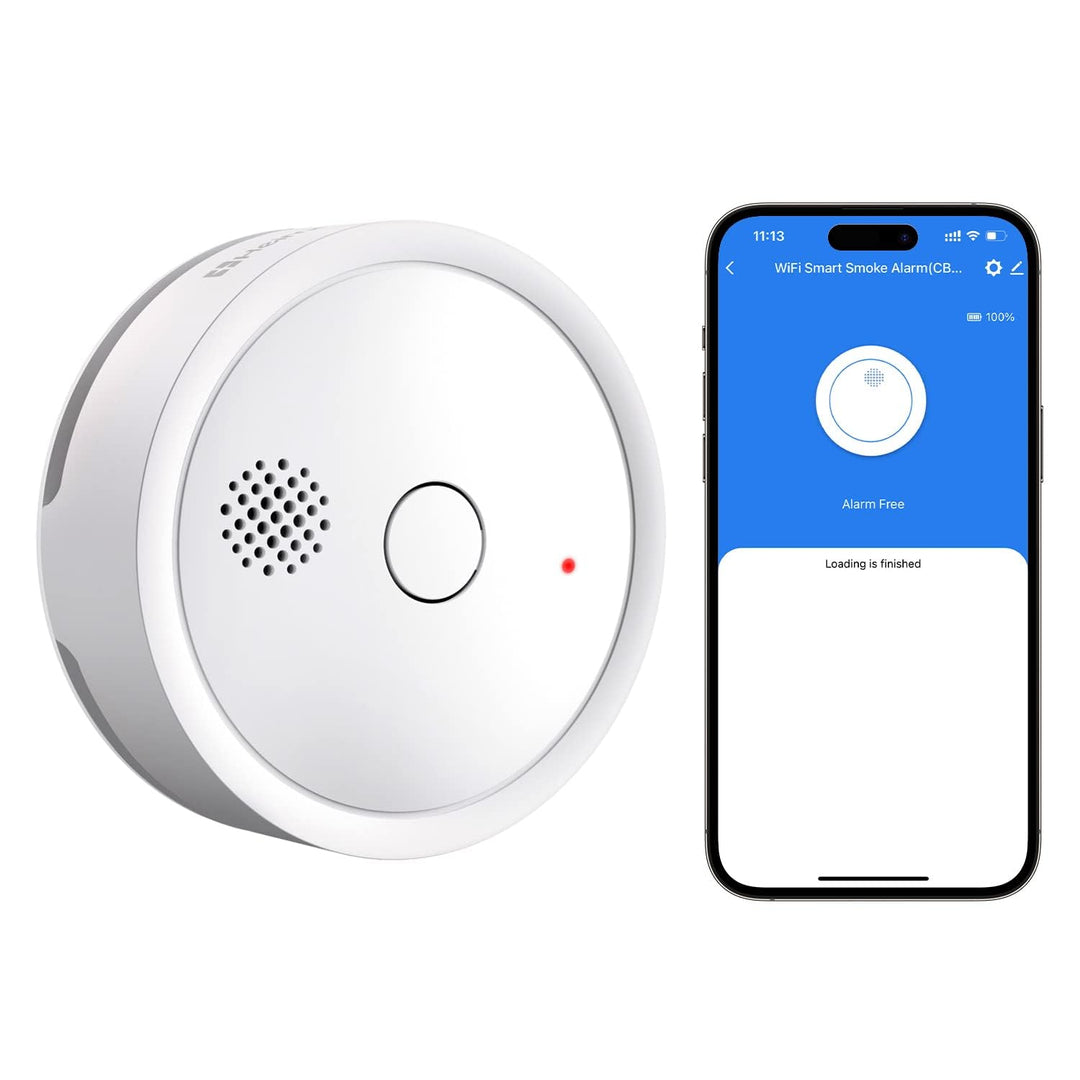 HEIMAN WiFi Smart Rauchmelder, 10 Jahre Fotoelektrischem Sensor，WLAN Feuermelder mit austauschbarer