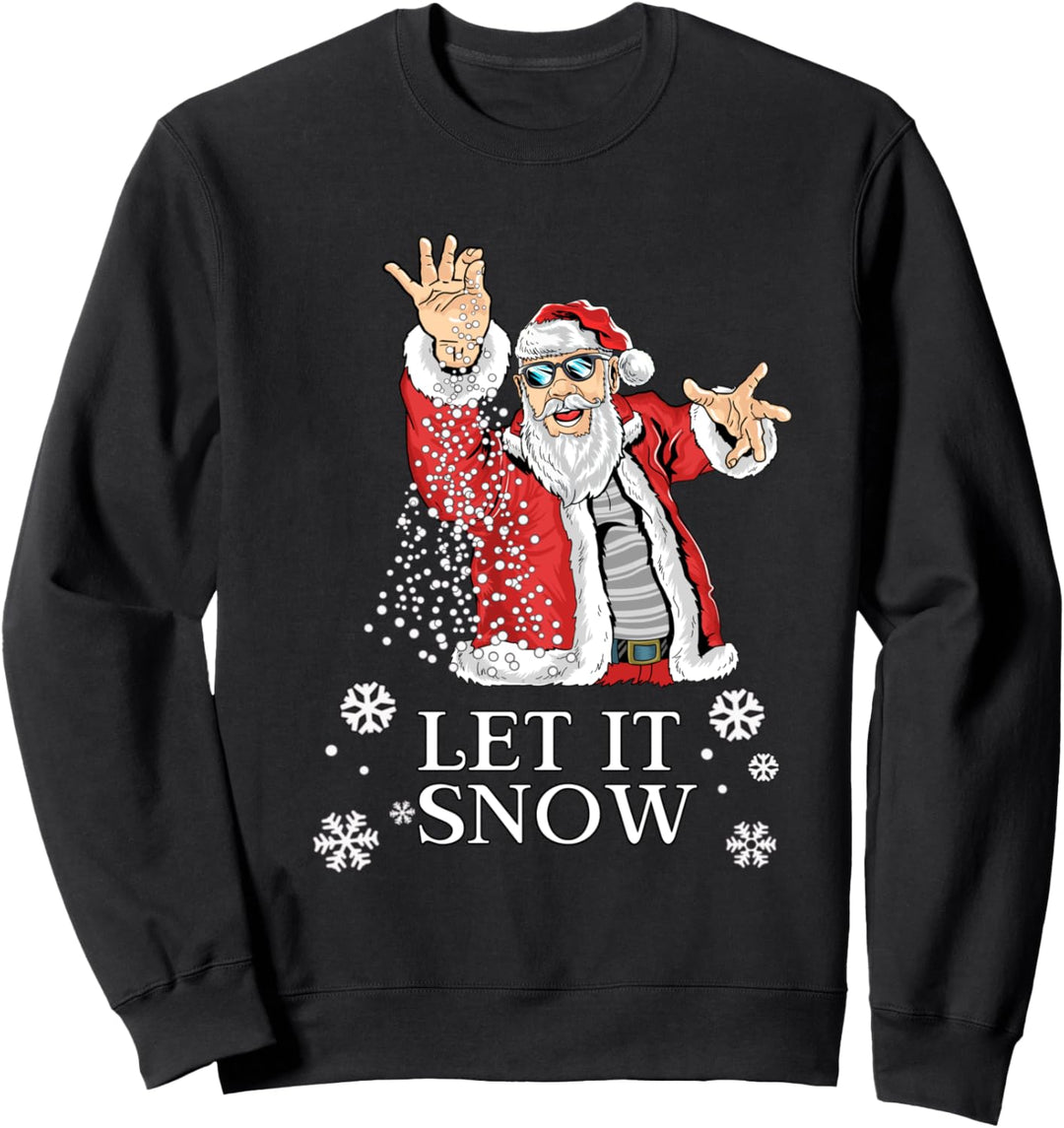Cooler Weihnachtsmann Let it snow Schnee schneien Santa Sweatshirt