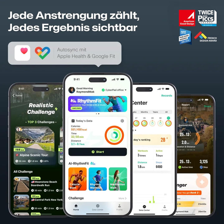 UREVO CyberPad Smart Walking Pad mit 14% Automatik-Steigung, Schlankes Untertisch-Laufband für Fitne