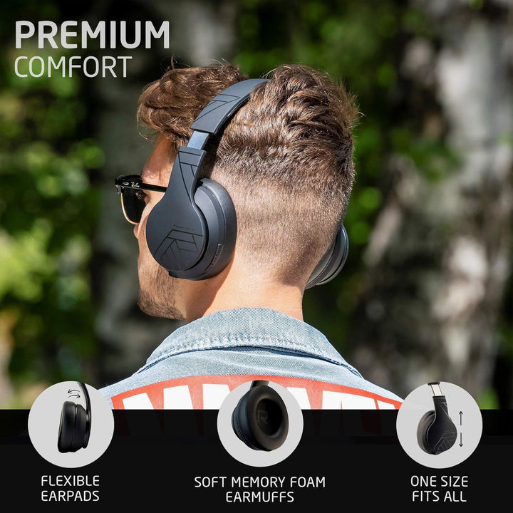 PowerLocus P6 Bluetooth Kopfhörer Over Ear, Over Ear Kopfhörer Kabellos mit Super Bass, 40Std. Spiel