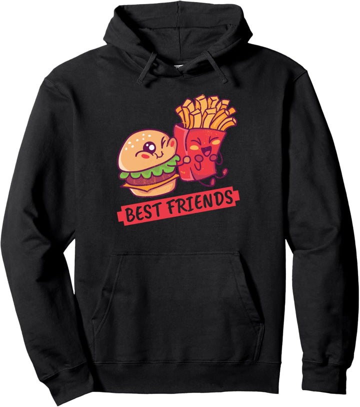 Best Friends Pommes und Burger Pullover Hoodie