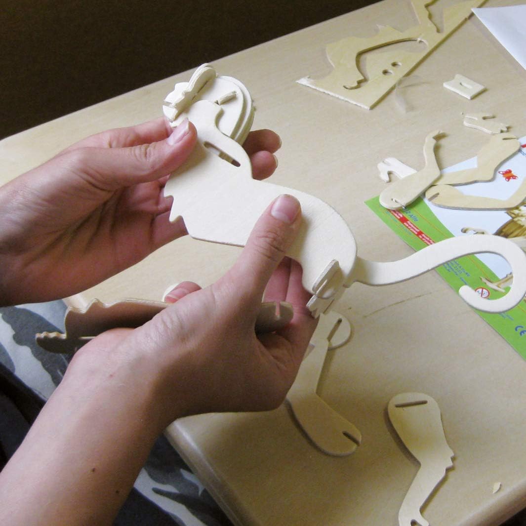 Pebaro 887 Holzbausatz Ritterburg, 3D Puzzle, grosser Modellbausatz, Basteln mit Holz, Bstelset, Hol