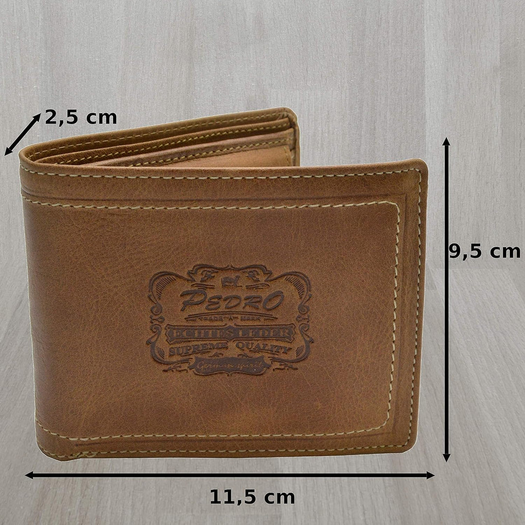 flevado Qualitäts VOLL Leder Ausstattung Geldbörse von Pedro German Design Büffel Leder braun